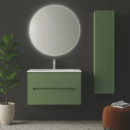 AdattoCasa Rigo 80 fali alsószekrény két fiókkal, Verde Salvia matt zöld 5RIGT03.069