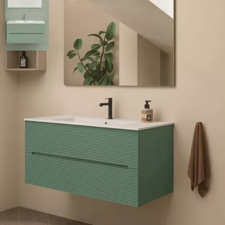 AdattoCasa Rigo 100 fali alsószekrény két fiókkal, Verde Salvia matt zöld 5RIGT05.069