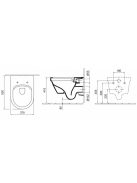 Alföldi Formo fali WC csésze kombipack, Cleanflush, Easyplus felülettel 7060 HR R1 (7060HRR1)