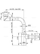 Alcaplast - DESIGN helytakarékos mosdószifon DN32 A403