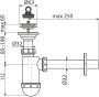 Alcaplast Mosdószifon DN32 rozsdamentes leeresztővel DN63 A410