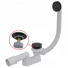 Alca - CLICK/CLACK kádszifon készlet fekete-matt A507BLACK