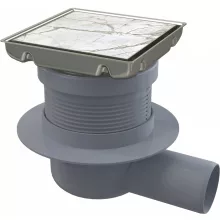   Alca Vízszintes padlóösszefolyó 130x130 mm kétoldalas rozsdamentes ráccsal APV140
