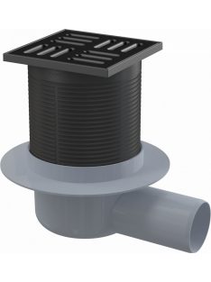   Alcaplast Vízszintes Padlóösszefolyó 105x105/50 mm matt fekete rozsdamentes matt fekete ráccsal és kombinált SMART bűzzáral APV31BLACK