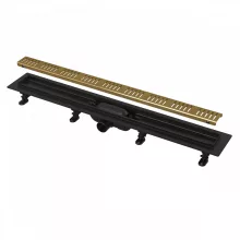   Alca Simple Zuhanyfolyóka 550 mm ráccsal sárgaréz / matt fekete APZ10BLACK-550BRASS