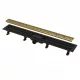 Alca Simple Zuhanyfolyóka 650 mm ráccsal sárgaréz / matt fekete APZ10BLACK-650BRASS