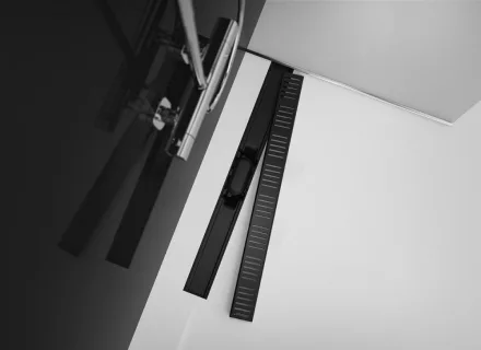 Alca matt fekete zuhanyfolyóka szett 850 mm-es APZ10BLACK850M