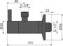 Alcaplast - Sarokszelep szűrővel 1/2×3/8, fekete-matt ARV001-BLACK