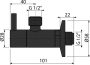 Alcaplast - Sarokszelep szűrővel 1/2×1/2, fekete-matt ARV003-BLACK