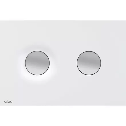 Alca DotDot nyomólap antibakteriális felülettel, matt fehér / matt króm kivitelben