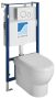 Aqualine Absolut Rimless fali WC csésze, beépíthető tartállyal, nyomógombbal és Soft Close ülőkével 10AB02002-SET5