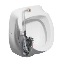 Aqualine hátsó bekötésű kerámia piszoár szenzoros öblítőmechanikával és szifonnal 39x56 cm fehér színben.
