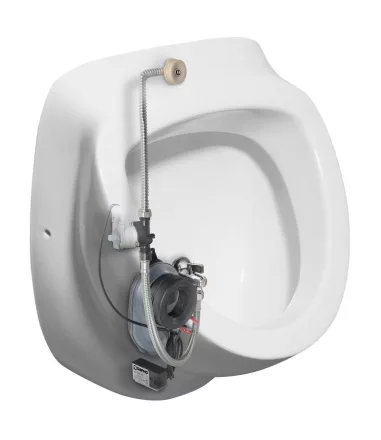 Aqualine hátsó bekötésű kerámia piszoár szenzoros öblítőmechanikával és szifonnal 39x56 cm fehér színben.