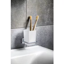 Aqualine Apollo pohártartó, tejüveg/króm 1416-04
