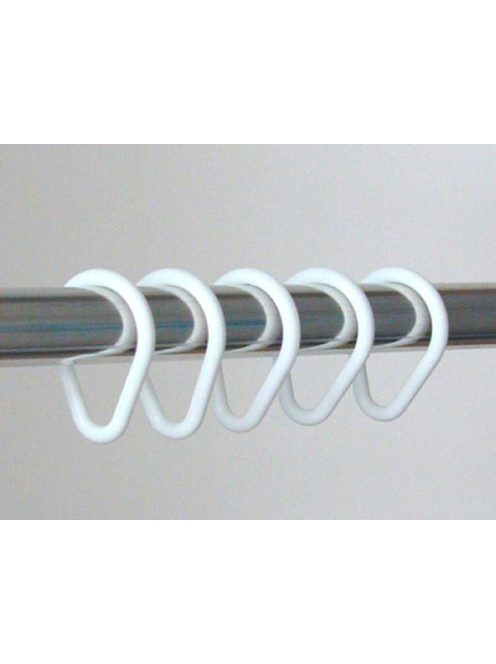 Aqualine műanyag függönykarika, fehér, csomag 12 db, 20 mm átm., 1493011