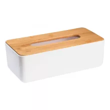 Aqualine Snow papírzsepkendő tartó, fehér/bambusz 3763