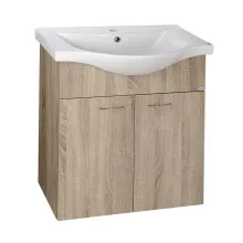   Aqualine Keramia Fresh fali mosdószekrény 60,6x74x34 platina tölgy 50065