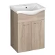 Aqualine Keramia Fresh fali mosdószekrény 60,6x74x34 platina tölgy 50066