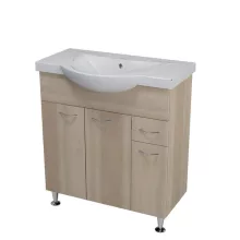   Aqualine Keramia Fresh fali mosdószekrény 75,1x74x35 platina tölgy 50083