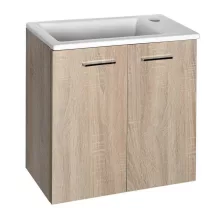   Aqualine Zoja 2 ajtós mosdótartó szekrény 49x50x24 cm, platina tölgy 51047DP