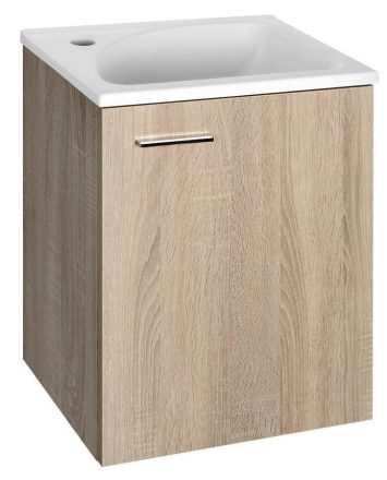 Aqualine ZOJA Mosdótartó szekrény 40x50x32 cm, krómozott fogantyúval / platina tölgy 51048DP