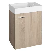   Aqualine Zoja mosdótartó szekrény kerámia mosdóval 40x22 cm, platina tölgy 51049DP-02