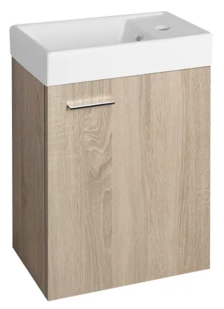 Aqualine Zoja mosdótartó szekrény kerámia mosdóval 40x22 cm, platina tölgy 51049DP-02