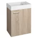 Aqualine Zoja mosdótartó szekrény kerámia mosdóval 40x22 cm, platina tölgy 51049DP-02