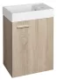 Aqualine Zoja mosdótartó szekrény kerámia mosdóval 40x22 cm, platina tölgy 51049DP-02