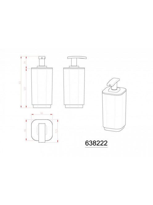 Aqualine SEVENTY Szappanadagoló, fehér, 638222