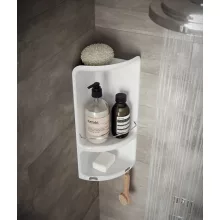   Aqualine White Line Caesar 2 szintes sarokpolc zuhanyzóba 226x473x160 mm, fehér 7080