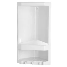   Aqualine White Line fali sarokpolc zuhanyzóba 189x385x139 mm, fehér 8079