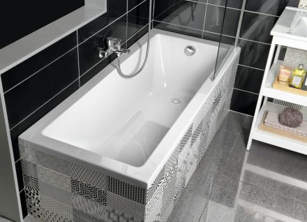 Aqualine Doubrava beépíthető akril kád 160x70 cm láb nélkül, fehér A1670