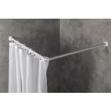   Aqualine alumínium sarok zuhanyfüggönytartó 90x90 cm, fehér AC9090
