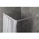Aqualine alumínium sarok zuhanyfüggönytartó 90x90 cm, fehér AC9090