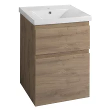  Aqualine Altair 2 fiókos fali mosdótartó szekrény 51,8x45,2 cm, emporio tölgy AI355