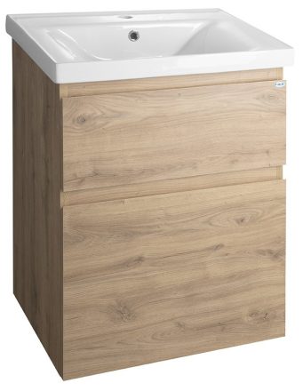 Aqualine Altair 2 fiókos fali mosdótartó szekrény 57x44,8 cm, emporio tölgy AI360