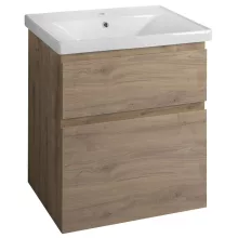   Aqualine Altair 2 fiókos fali mosdótartó szekrény 61,5x44,7 cm, emporio tölgy AI365