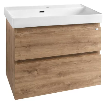 Aqualine Altair mosdótartó szekrény 76x60x37 cm, emporio tölgy kivitelben