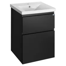   Aqualine Altair két fiókos alsószekrény 57x45x72,5 cm, mosdó nélkül, matt fekete AI660