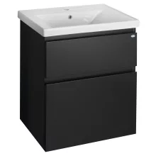   Aqualine Altair két fiókos alsószekrény 61,5x45x72,5 cm, mosdó nélkül, matt fekete AI665