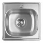 Aqualine 48×48 cm rozsdamentes mosogatótálca Ferro Standard BST4 króm csapteleppel