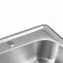 Aqualine 48×48 cm rozsdamentes mosogatótálca Ferro Standard BST4 króm csapteleppel