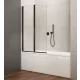 Aqualine Wila kádparaván 90x140 cm transzparent üveggel és matt fekete kerettel AQ5742B