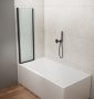 Aqualine Wila kádparaván 90x140 cm transzparent üveggel és matt fekete kerettel AQ5742B
