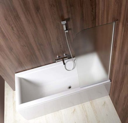 Aqualine VILMA kádparaván 60x140 cm matt üveg, jobbos/króm profilszín AQ6018P