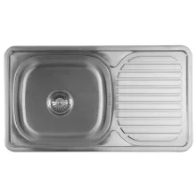   Aqualine rozsdamentes mosogatótálca csepegtetővel 76x18x42 cm lefolyógarnitúrával AQ7642B