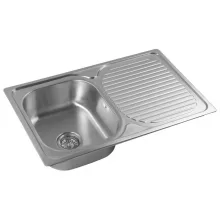   Aqualine Rozsdamentes mosogatótálca csepegtetővel 78x48 cm, csaplyuk nélkül, inox AQ7848B