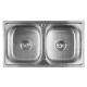 Aqualine Inox két medencés mosogatótálca 81x18x46 cm lefolyógarnitúrával  AQ8146B
