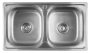 Aqualine Inox két medencés mosogatótálca 81x18x46 cm lefolyógarnitúrával  AQ8146B